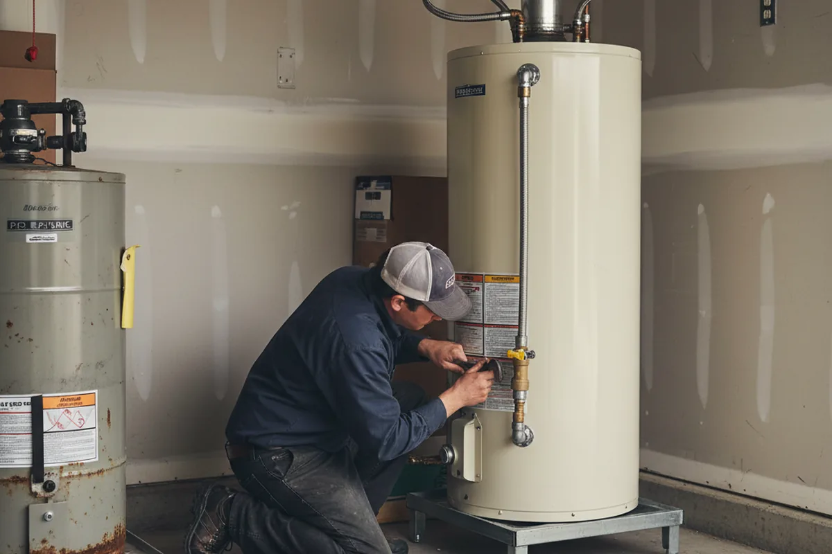 Water heater and shutoff valve replacement in Forest